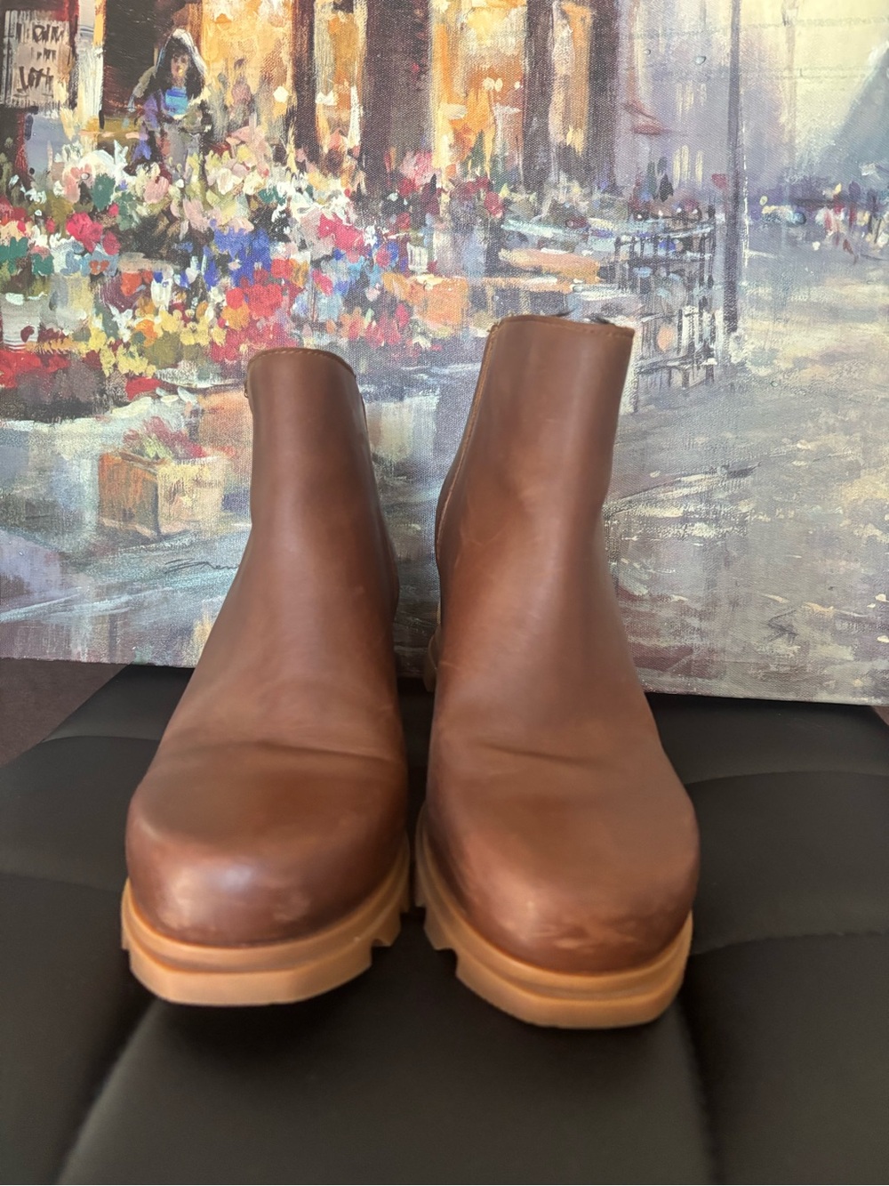 Sorel Women's Brown Leather Ankle Booties